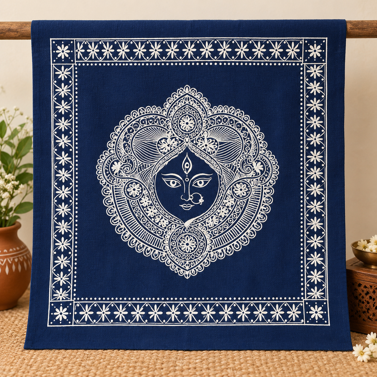 Maroon Aipan artwork by Neerupama Sharma